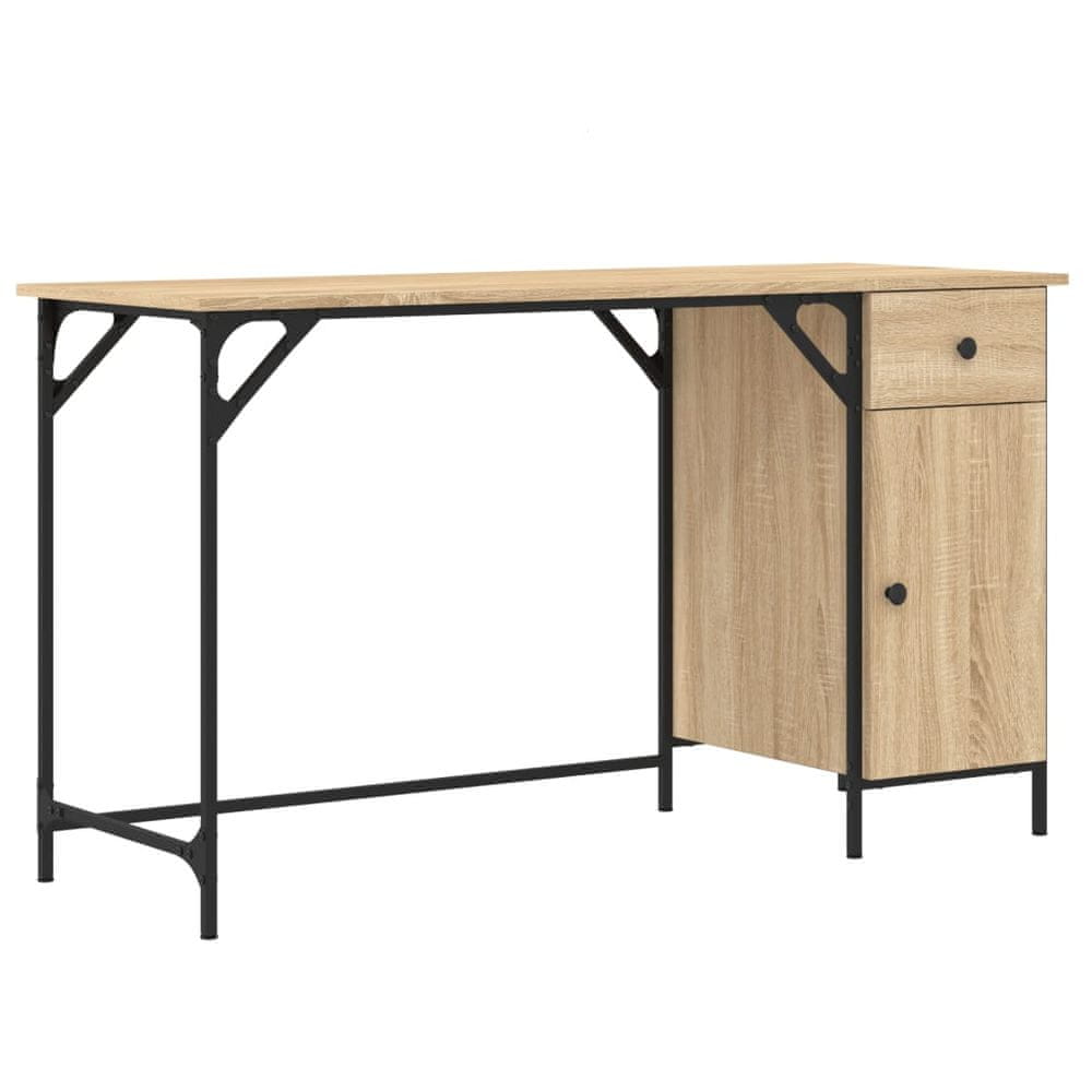 Vidaxl Stôl dub sonoma 131x48x75 cm kompozitné drevo